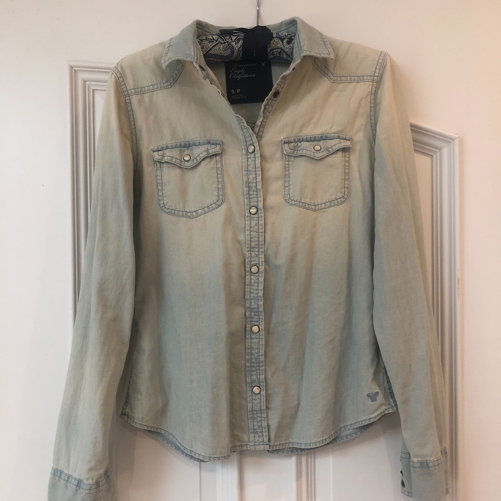 American Eagle Denim Button Down Shirt